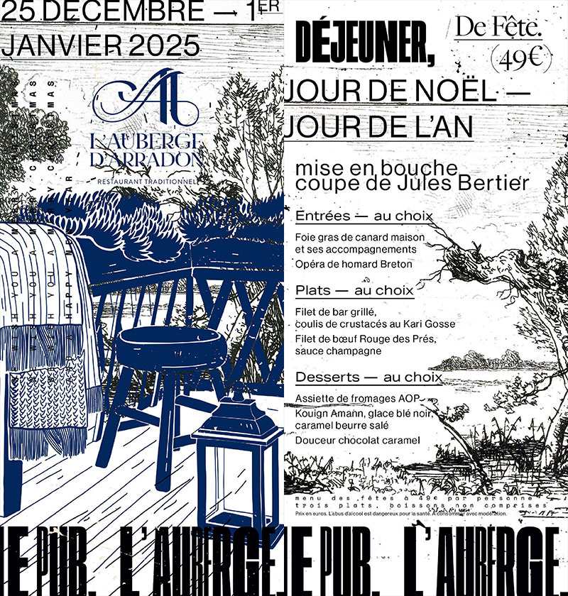 Menu du déjeuner de Noël & du 1er janvier